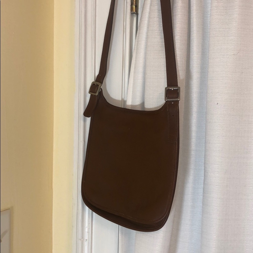Vintage Coach Leather Saddle Bag Crossbody